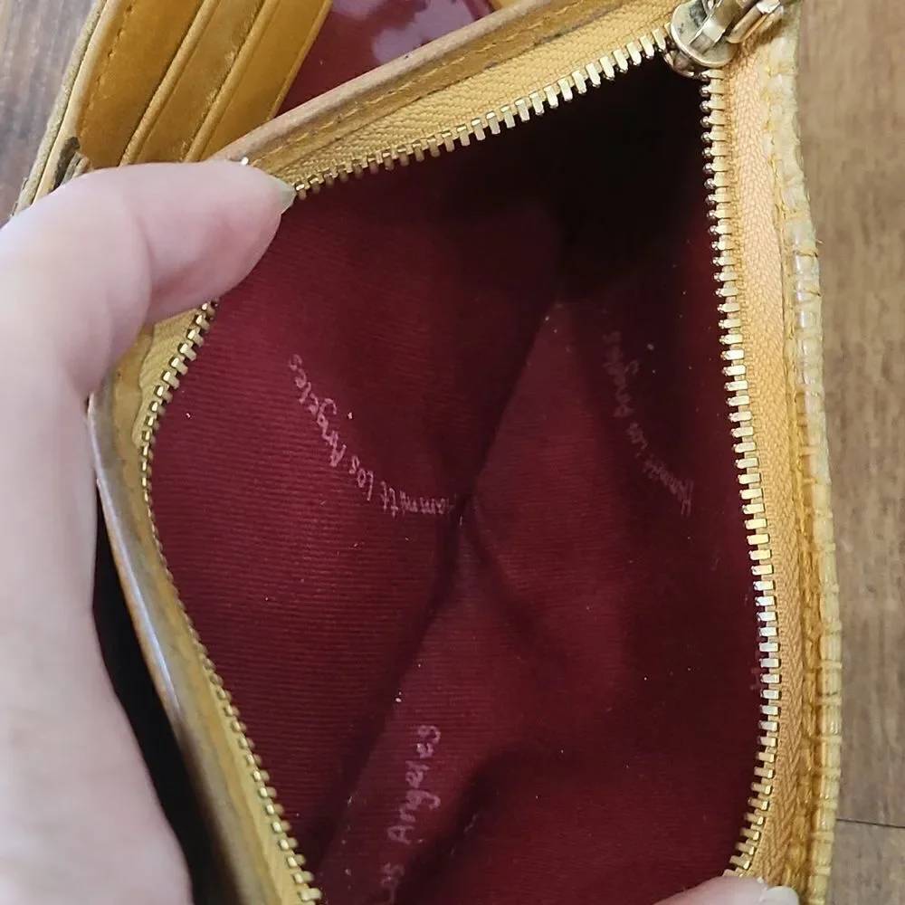 GUC Hammitt 110 North Leather Mustard Fauc Croc Wallet